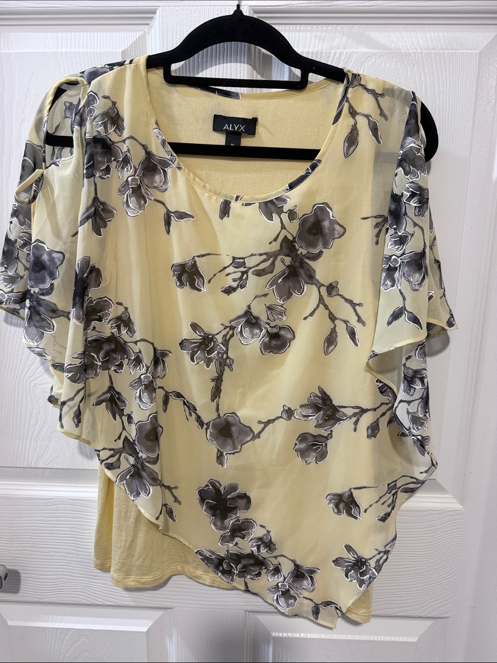 ALYX Yellow Floral Overlay Women's Top